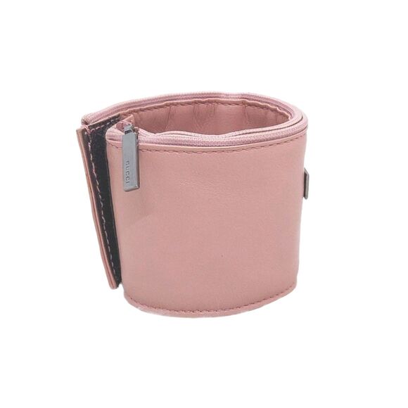 Gucci >RARE< Soft Pink Leather Wraparound Zip Wrist Wallet Cuff w/ COA, Vintage - Picture 2 of 10